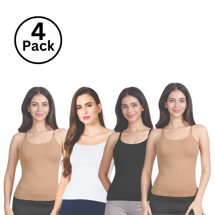 Pack of 4 Mixed colors Wome's Camisole Combo Deal by Lodoli