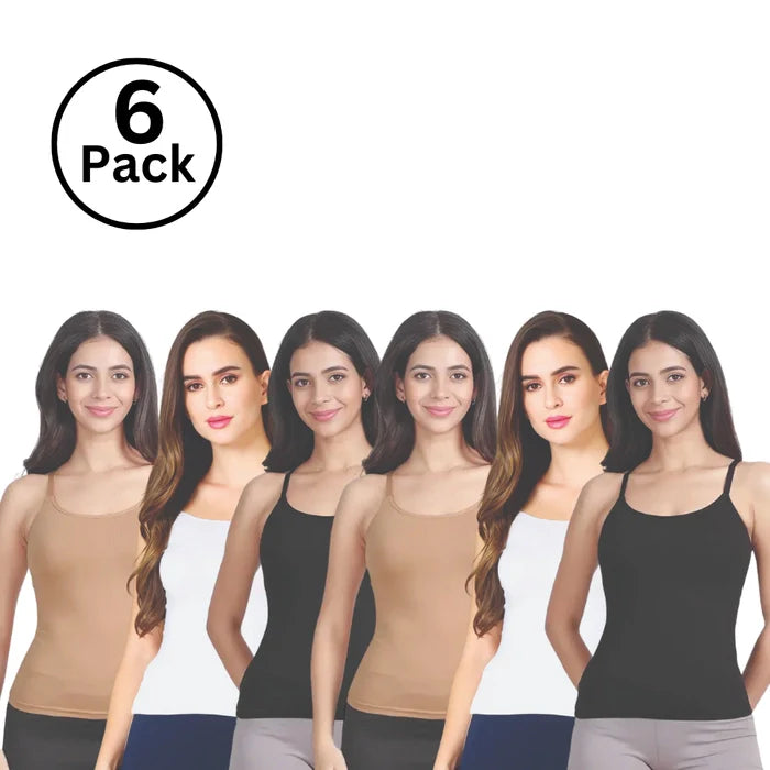 Pack of 6 Mixed colors Wome's Camisole Combo Deal by Lodoli