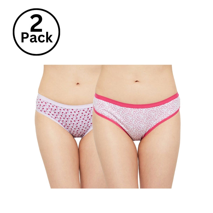 Jackadams USA Pack of 2 Women Outer elastic Panties Antibacterial Cotton Lycra Strech Hipster Panty, Moisture Wicking(Color & Prints May Vary)