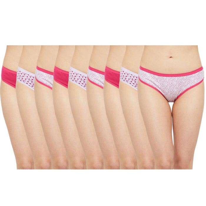 Jackadams USA Pack of 9 Women Outer elastic Panties Antibacterial Cotton Lycra Strech Hipster Panty, Moisture Wicking(Color & Prints May Vary)