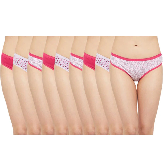 Lodoli USA Pack of 9 Women Outer elastic Panties Antibacterial Cotton Lycra Strech Hipster Panty, Moisture Wicking(Color & Prints May Vary)