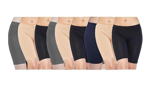 Inner elastic Women’s Yoga / Cycling Shorts Antibacterial ,Cotton Lycra Strech , Moisture Wicking(Color & Prints May Vary)