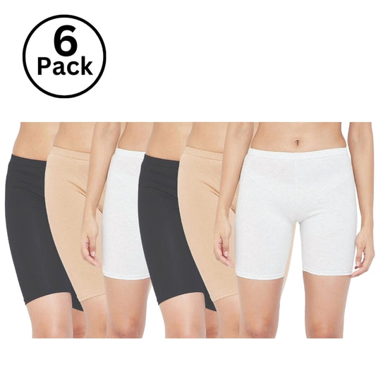 Inner elastic Women’s Yoga / Cycling Shorts Antibacterial ,Cotton Lycra Strech , Moisture Wicking(Color & Prints May Vary)