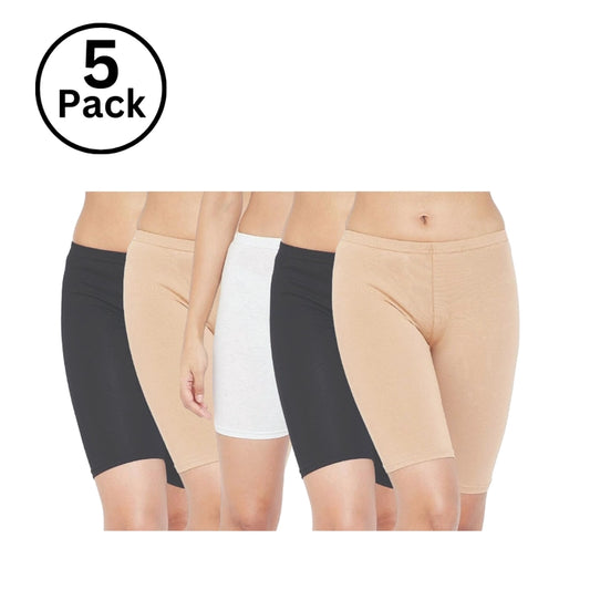 Inner elastic Women’s Yoga / Cycling Shorts Antibacterial ,Cotton Lycra Strech , Moisture Wicking(Color & Prints May Vary)