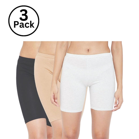 Inner elastic Women’s Yoga / Cycling Shorts Antibacterial ,Cotton Lycra Strech , Moisture Wicking(Color & Prints May Vary)