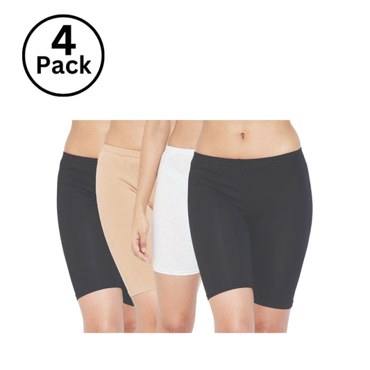 Inner elastic Women’s Yoga / Cycling Shorts Antibacterial ,Cotton Lycra Strech , Moisture Wicking(Color & Prints May Vary)